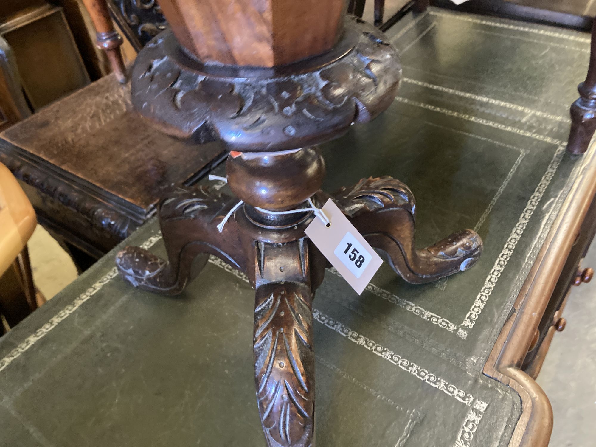 A Victorian walnut trumpet sewing/work table, width 45cm, depth 42cm, height 70cm